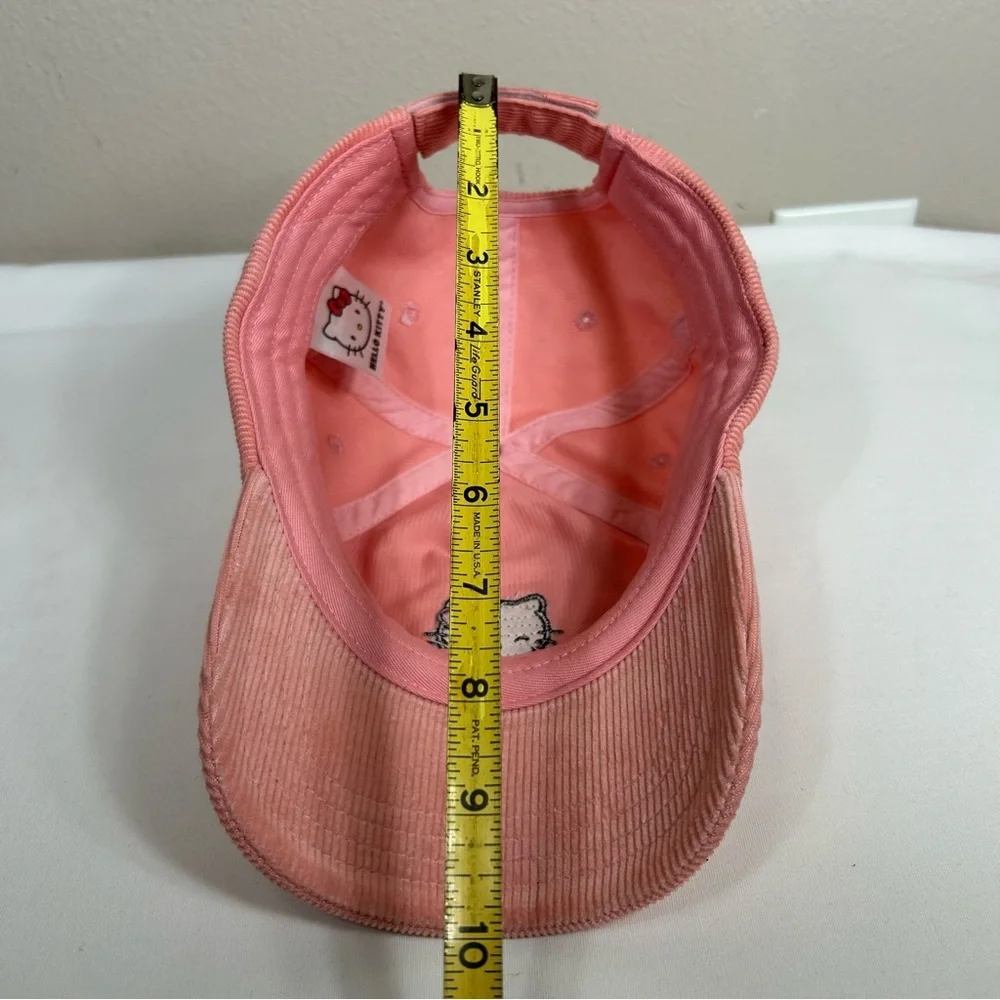 Hello Kitty Sanrio Embroidery‎ Corduroy Pink Peach Toddler  Adjustable Cap